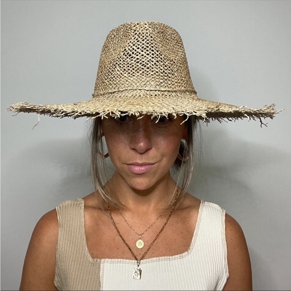 #80 CLOSEOUT FIRM 🌸New!Fray Edge Sea Grass Rancher Hat - Picture 7 of 9